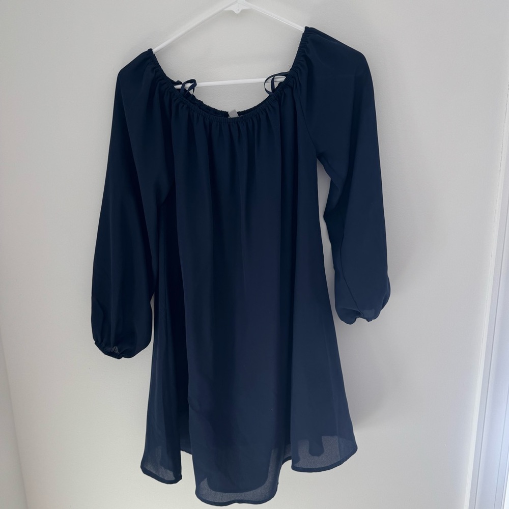 Chic Navy Long Sleeve Dress